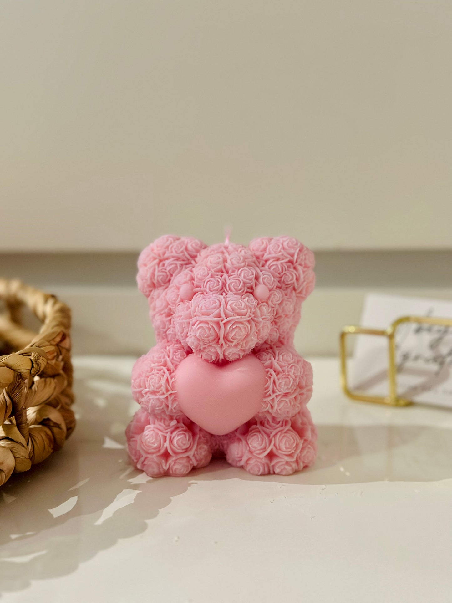 Big Heart Teddy candle