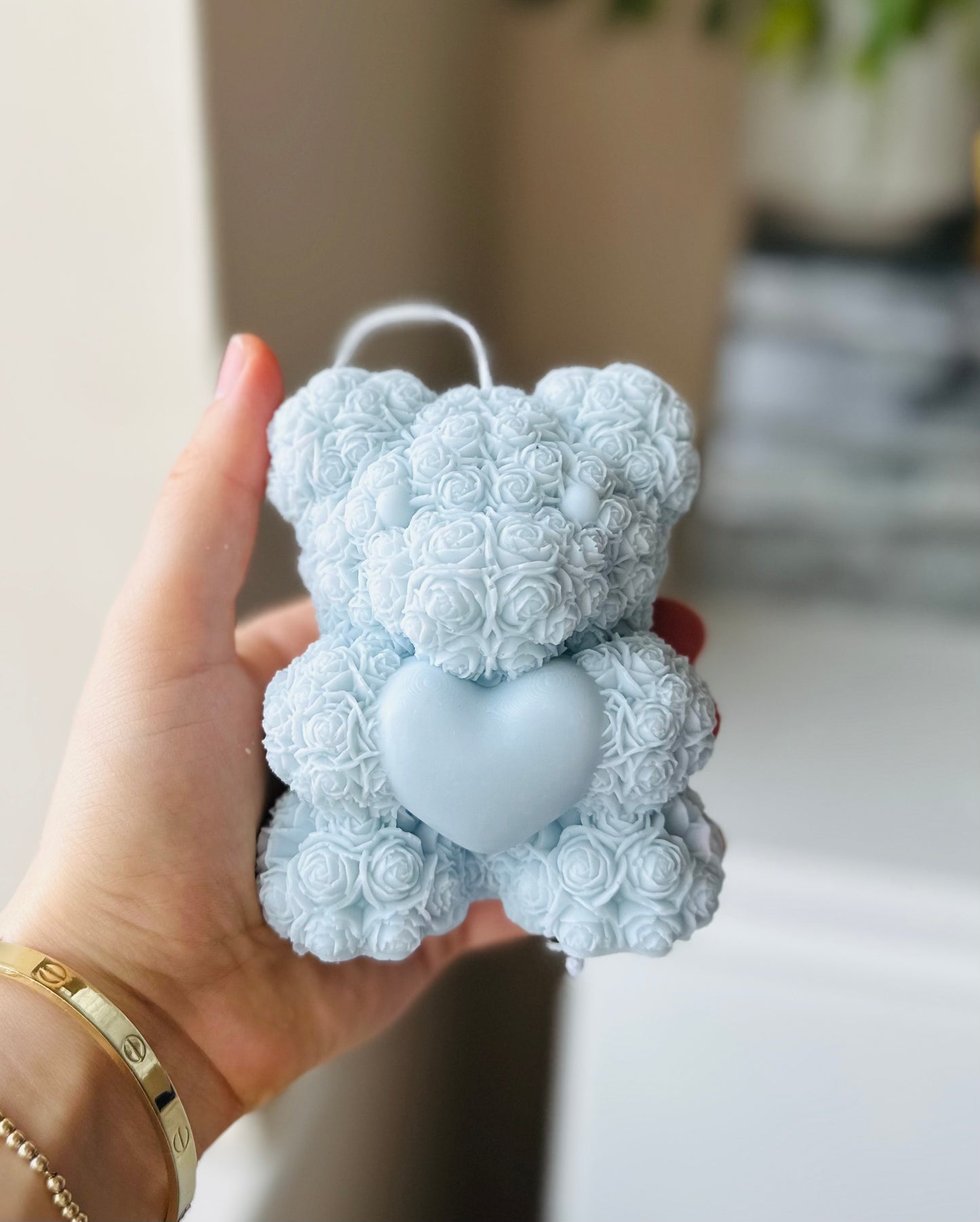 Big Heart Teddy candle