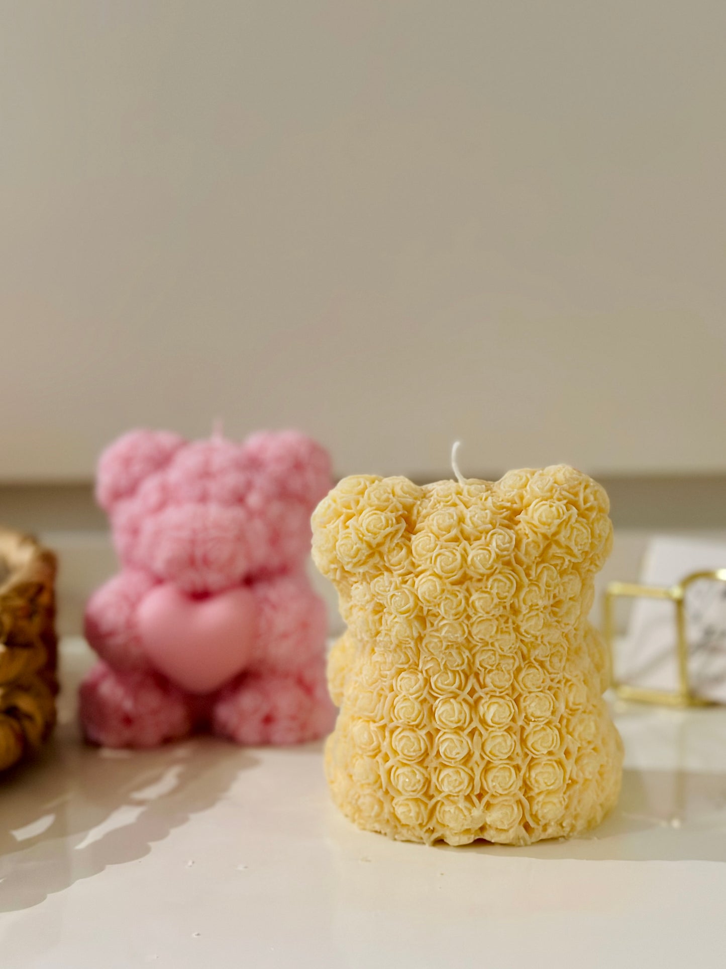 Big Heart Teddy candle