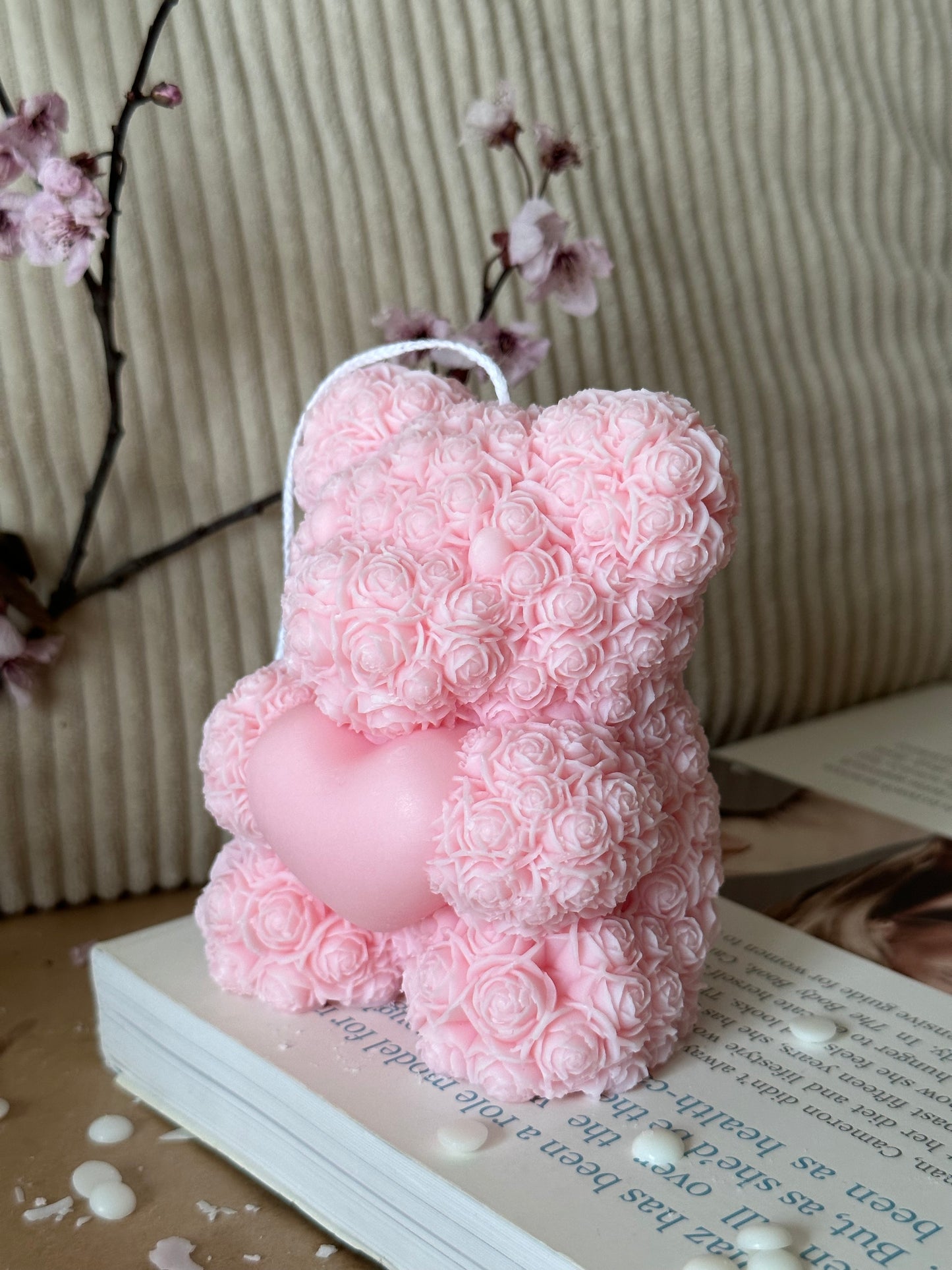 Big Heart Teddy candle