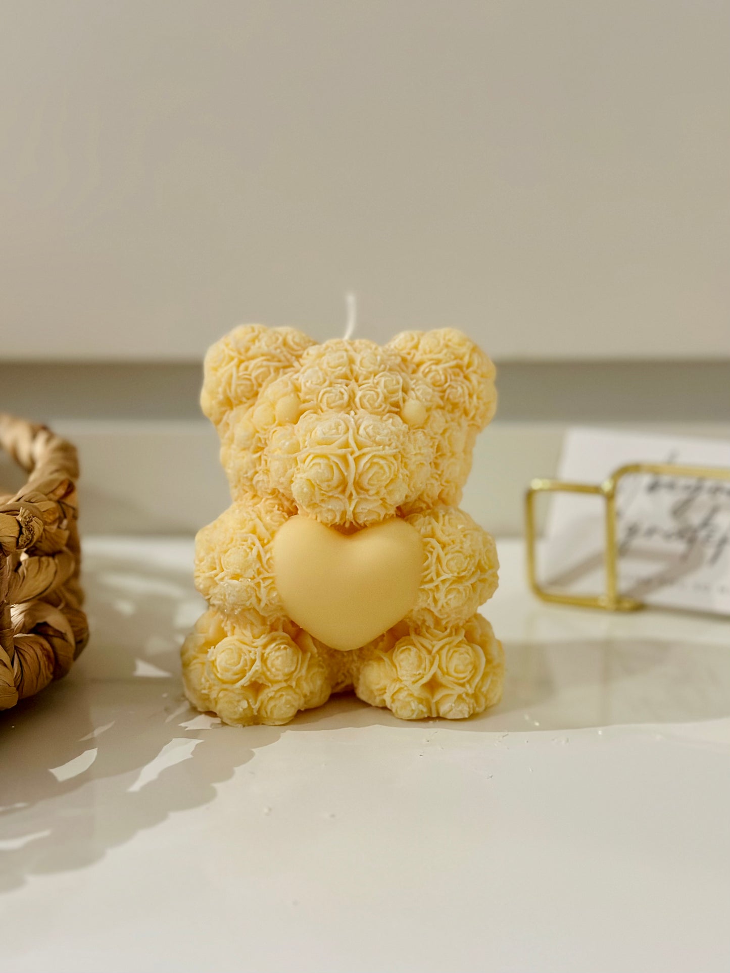 Big Heart Teddy candle