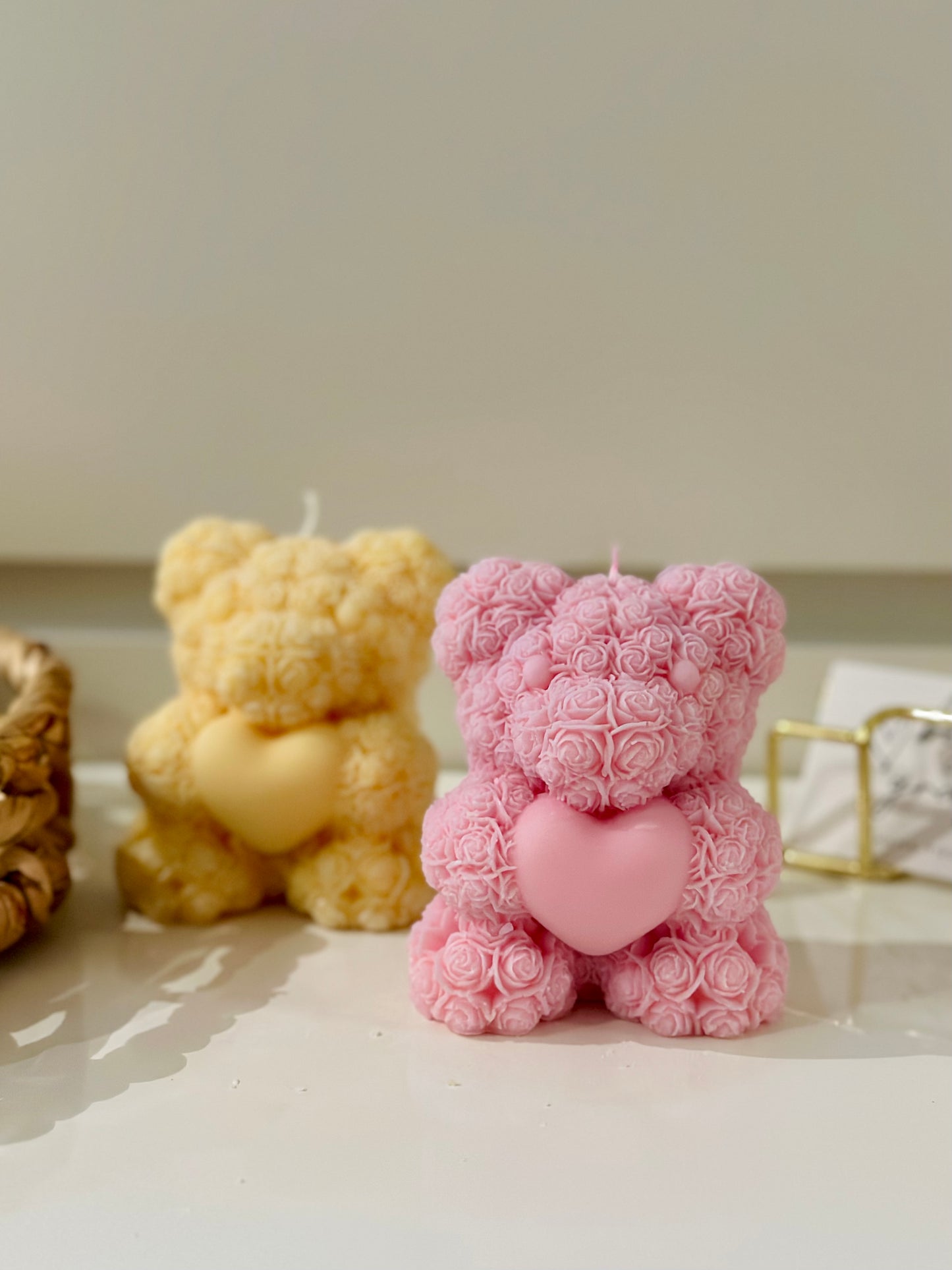 Big Heart Teddy candle